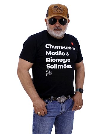 Camiseta Sacudido's - Churrasco Modão Rionegro e Solimões - Preta