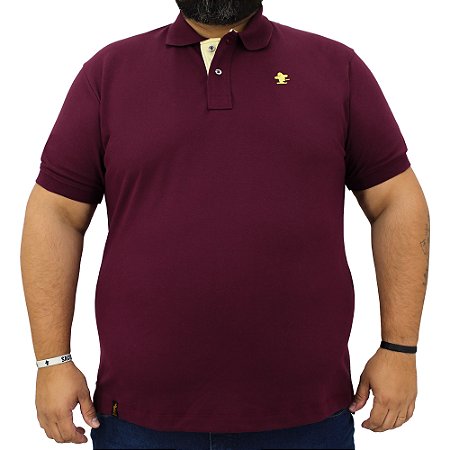 Camiseta Polo Sacudido's - Vinho e Marfim