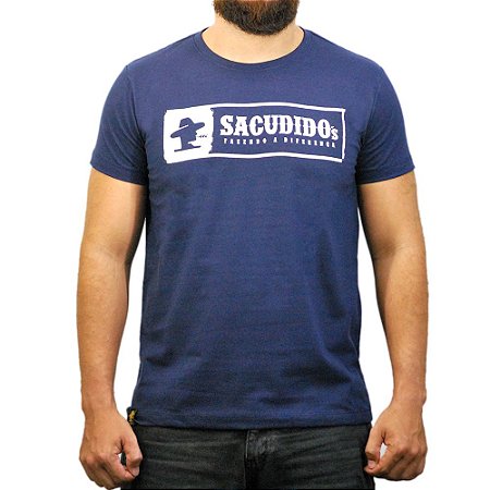 Camiseta Sacudido's - Logo Etiqueta - Marinho