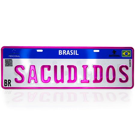 Placa Temática Sacudido´s Estilo Mercosul Carro - Sacudidos