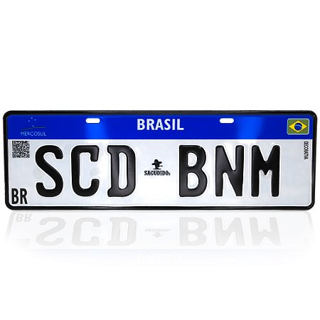 Placa Temática Sacudido´s Estilo Mercosul Carro - SCD BNM