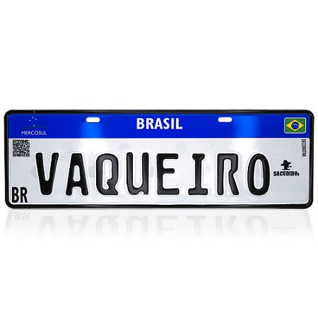 Placa Temática Sacudido´s Estilo Mercosul Carro - Vaqueiro