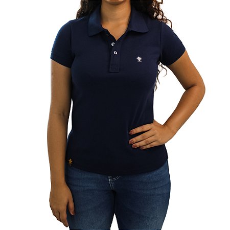 Camiseta Polo Feminina Sacudido's - Marinho