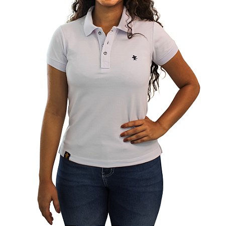 Camiseta Polo Feminina Sacudido's - Branco