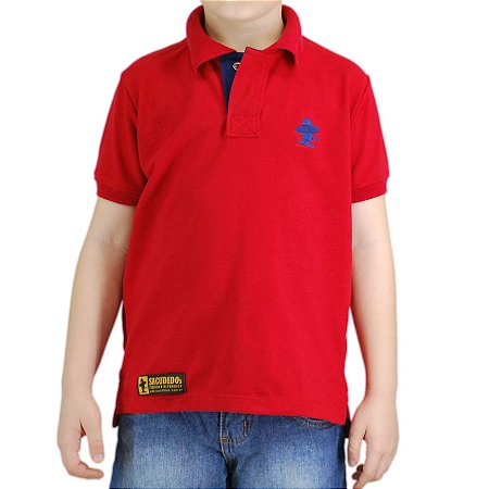 Camiseta Polo Infantil Sacudido's - Vermelha