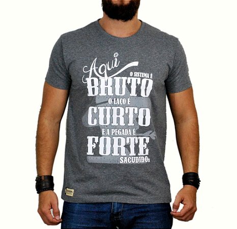 Camiseta Sacudido's - Sistema Bruto - Cinza Mescla