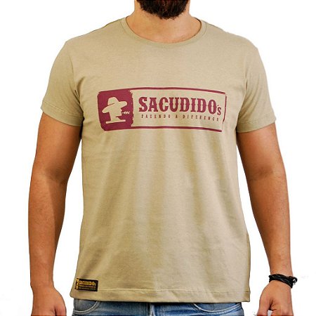 Camiseta Sacudido's - Logo Etiqueta - Charuto Mescla