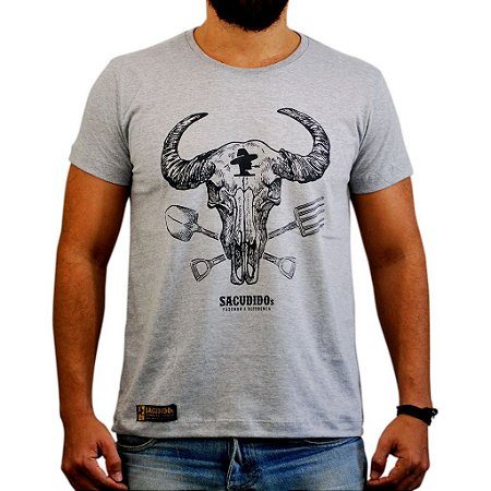 Camiseta Sacudido's - Gadanho Nova - Cinza Mescla