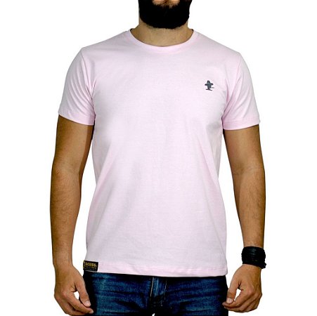 Camiseta Sacudido's - Básica - Rosa e Cinza