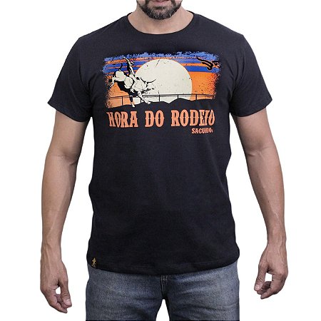 Camiseta Sacudido's - Hora do Rodeio - Preto