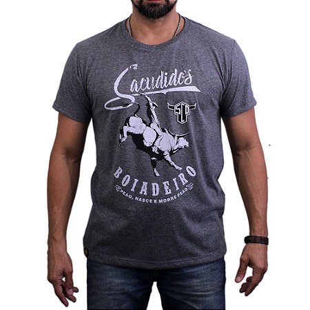 Camiseta Sacudido's - Boiadeiro - Mescla Escuro