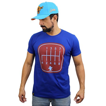 Camiseta Sacudido's - Câmbio Caminhão -Azul França