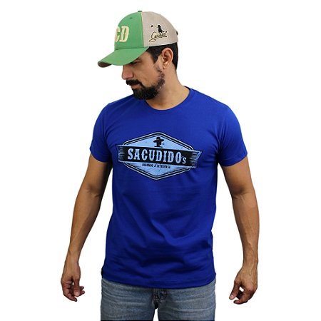 Camiseta Sacudido's - Etiqueta - Azul França