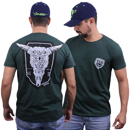 Camiseta Sacudido´s - Cabeça de Boi - Verde Musgo