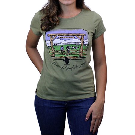Camiseta Sacudido's Feminina - Porteira- Militaire