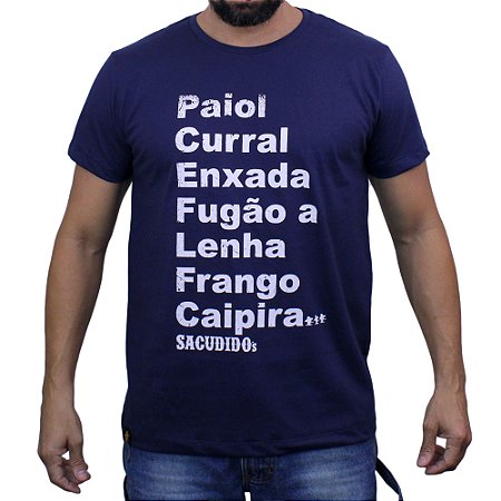 Camiseta Sacudido's - Palavras  - Marinho