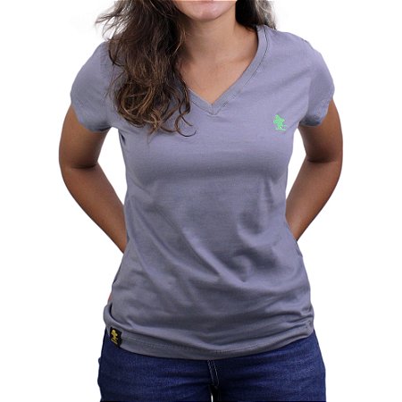 Camiseta SCD's Feminina Básica - Cinza / Clorofila