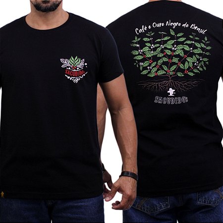 Camiseta Sacudido's - Café Ouro Negro - Preto