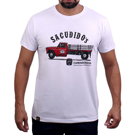Camiseta Sacudido's - Caminhoneiro - Branco