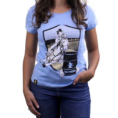 Camiseta Sacudido's Feminina -Tambor - Azul Bebê