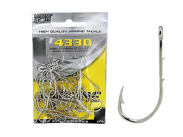 Anzol Marine Sports 4330 Nickel N°12 - Pacotes com 50 unidades