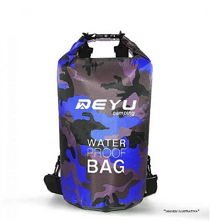 Saco Estanque Bolsa a Prova Dágua 20 Litros Camuflado AZUL