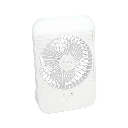 Mini Ventilador Portátil Recarregável Com Luminária Mor