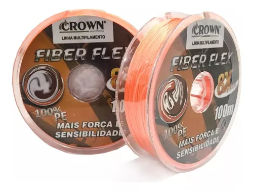 Linha Multifilamento Crown Fiber Flex 100m 8x 0,35mm 100m - Laranja