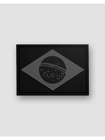 PATCH BANDEIRA DO BRASIL - PRETO E CINZA