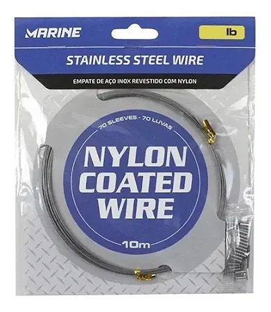 Empate Cabo de Aço Para Encastoar Marine Sports 120LB 10m com 70 luvas