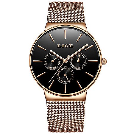 Relógio LIGE Fashion Aço Inoxidável LIGE9868