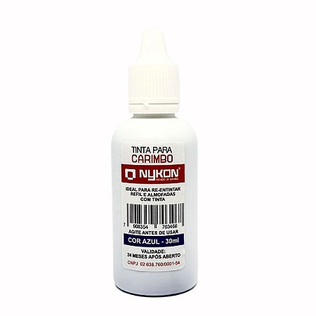 Tinta para carimbo, cor azul 30 m l Nykon