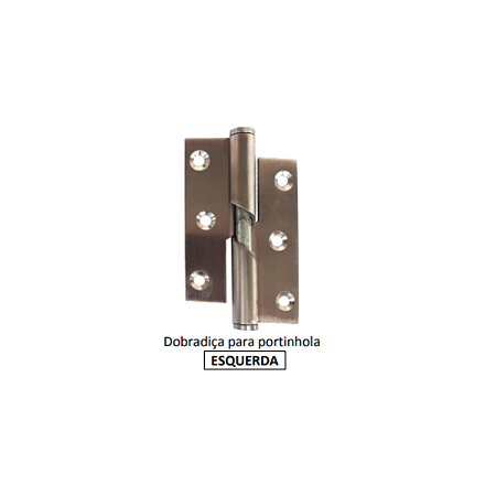 KIT PAR DE DOBRADICA INOX AUTORET PORTINHOLA ESQUERDA IMP