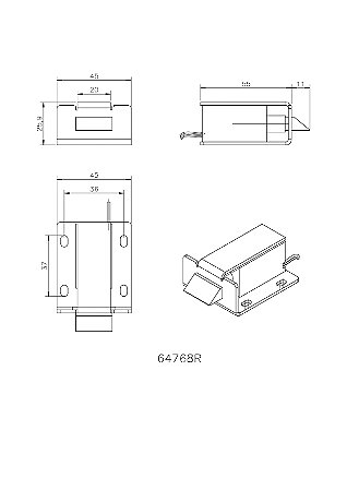 64768R - KIT FECHADURA SOLENOIDE (PUSH PULL) largura lingueta 22mm