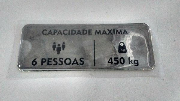 54117 - ADESIVO CAPACIDADE MÁXIMA CABINA HL03 (6 PESSOAS-450 kg)