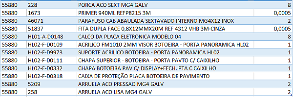 55880 - HL02-F-D7913-BOTOEIRA DE PAVIM. COM DISPLAY - AK25 com rasgo para chave pacri