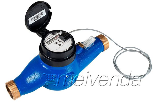 Hidrômetro Multijato DN 1 1/2" Vazão máxima 20m³/h Equipado com Saída de Pulsos