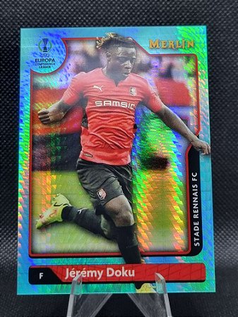 Topps Merlin Aqua Refractor 2021-22 JÉRÉMY DOKU