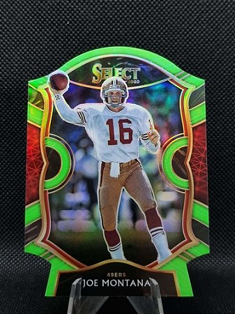 Panini Select Concourse Neon Green Die Cut 2020 JOE MONTANA