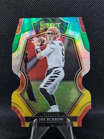 Panini Select Premier Level Green Yellow Die Cut 2022 JOE BURROW