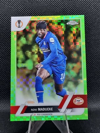 Topps Chrome UEFA Club Competitions Neon Green X-Fractor 2022-23 NONI MADUEKE 371/399