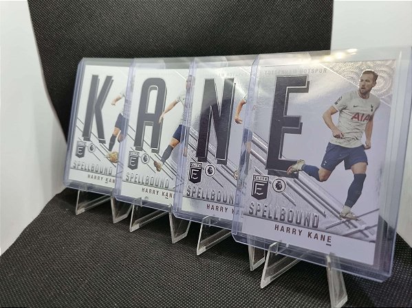 LOTE 4 CARDS Panini Donruss Elite Spellbound 2021-22 HARRY KANE "K", "A", "N", "E"