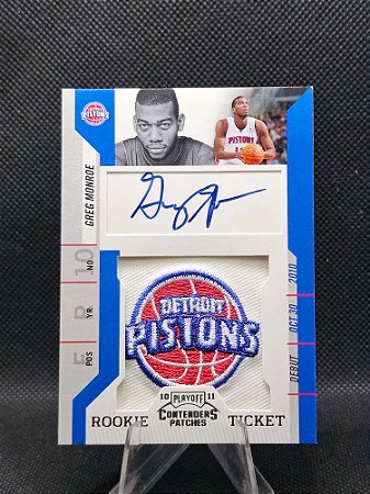 Panini Contenders Rookie Ticket Patch Auto 2010-11 GREG MONROE