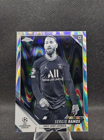 Topps Chrome UEFA Champions League Black & White Ray Wave 2021-22 SERGIO RAMOS