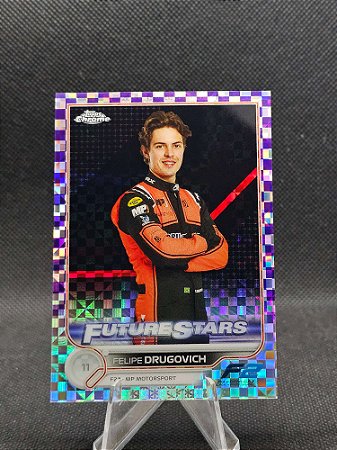 Topps Chrome F1 Future Stars Purple Checker Flag 2022 FELIPE DRUGOVICH #/199