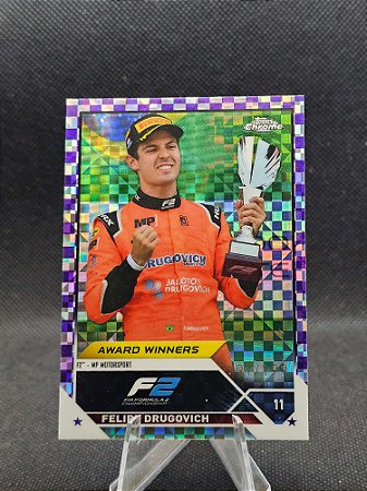 Topps Chrome F1 Award Winners Purple Checker 2023 FELIPE DRUGOVICH #/199