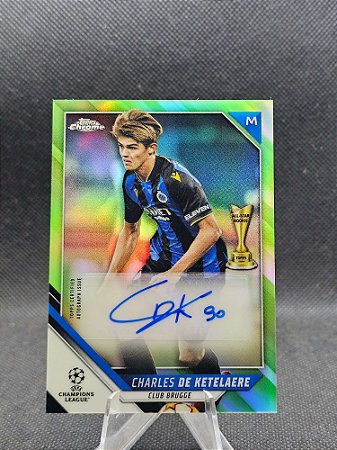 Topps Chrome UEFA Champions League Autograph Neon Green 2021-22 CHARLES DE KETELAERE #/99