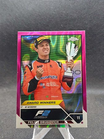 Topps Chrome F1 Award Winners Fuchsia Lava Refractor 2023 FELIPE DRUGOVICH #/250
