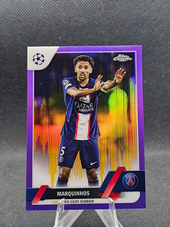 Topps Chrome UEFA Club Competitions Purple & Gold Seismic 2022-23 MARQUINHOS