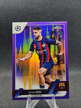 Topps Chrome UEFA Club Competitions Purple & Gold Seismic 2022-23 ÁLVARO SANZ